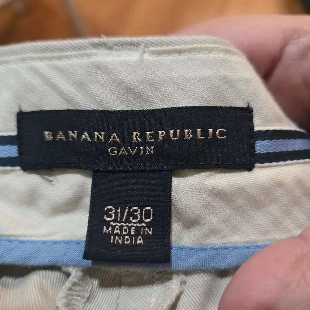 Banana Republic Gavin Khaki Straight Chino Pants 31x30